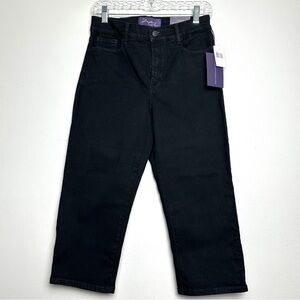 NWT NYDJ Black Stretch Denim Capri Jeans Size 8